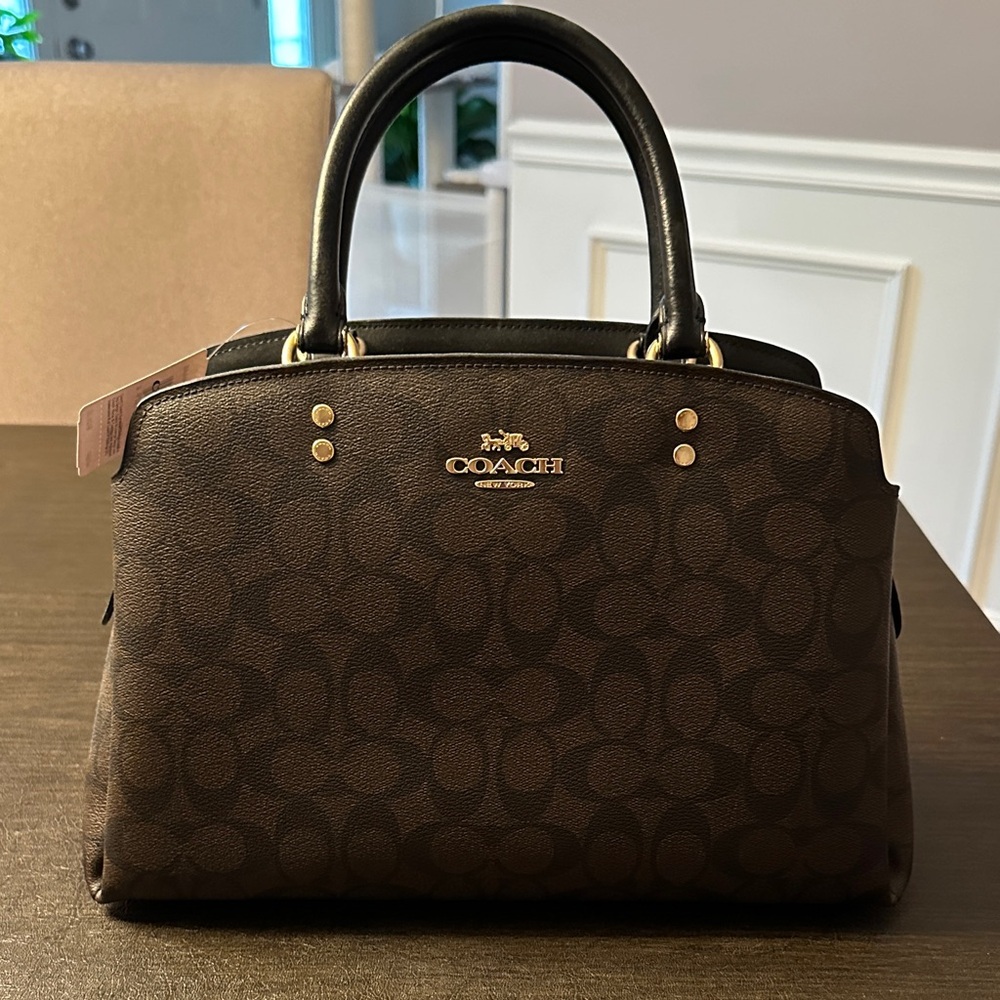 Coach Dark Brown Signature Satchel